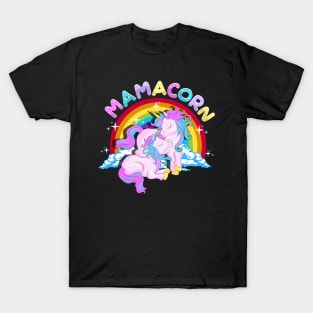 Mamacorn Cute Unicorn Mom Unicorn Loving Mama T-Shirt